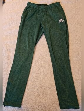 adidas Green Heather Joggers with White Logo